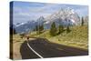 Road Biking in Grand Teton National Park, Wyoming, USA-Chuck Haney-Stretched Canvas