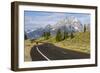 Road Biking in Grand Teton National Park, Wyoming, USA-Chuck Haney-Framed Photographic Print