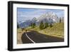 Road Biking in Grand Teton National Park, Wyoming, USA-Chuck Haney-Framed Photographic Print