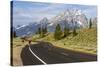 Road Biking in Grand Teton National Park, Wyoming, USA-Chuck Haney-Stretched Canvas