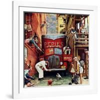 "Road Block", July 9,1949-Norman Rockwell-Framed Giclee Print