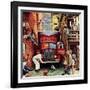 "Road Block", July 9,1949-Norman Rockwell-Framed Giclee Print