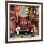 "Road Block", July 9,1949-Norman Rockwell-Framed Giclee Print