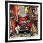 "Road Block", July 9,1949-Norman Rockwell-Framed Giclee Print