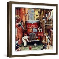 "Road Block", July 9,1949-Norman Rockwell-Framed Giclee Print