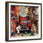 "Road Block", July 9,1949-Norman Rockwell-Framed Giclee Print