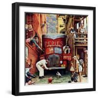 "Road Block", July 9,1949-Norman Rockwell-Framed Giclee Print