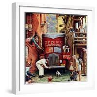 "Road Block", July 9,1949-Norman Rockwell-Framed Giclee Print