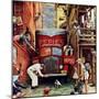 "Road Block", July 9,1949-Norman Rockwell-Mounted Premium Giclee Print