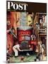 "Road Block" Saturday Evening Post Cover, July 9,1949-Norman Rockwell-Mounted Giclee Print