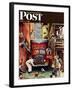 "Road Block" Saturday Evening Post Cover, July 9,1949-Norman Rockwell-Framed Giclee Print