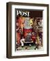 "Road Block" Saturday Evening Post Cover, July 9,1949-Norman Rockwell-Framed Giclee Print