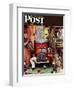 "Road Block" Saturday Evening Post Cover, July 9,1949-Norman Rockwell-Framed Giclee Print