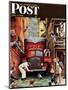 "Road Block" Saturday Evening Post Cover, July 9,1949-Norman Rockwell-Mounted Giclee Print