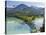Road Bridge over Lake, Sylvenstein Lake and Bridge Bavarian Alps Bavaria Germany-Peter Adams-Stretched Canvas