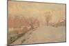 Road by the Seine at Neuilly in Winter, C.1888-Alberto Pasini-Mounted Giclee Print