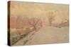 Road by the Seine at Neuilly in Winter, C.1888-Alberto Pasini-Stretched Canvas