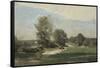 Road by the Water, C.1865?-70 (Oil on Canvas)-Jean Baptiste Camille Corot-Framed Stretched Canvas