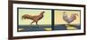 Road Chickens Diptych-James W Johnson-Framed Giclee Print