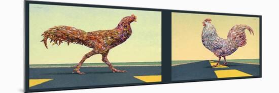 Road Chickens Diptych-James W Johnson-Mounted Giclee Print