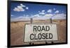 Road Closed Sign in Desert-Paul Souders-Framed Photographic Print