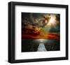 Road Clouds and Blue Sky-null-Framed Art Print