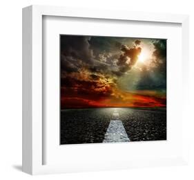 Road Clouds and Blue Sky-null-Framed Art Print