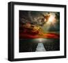 Road Clouds and Blue Sky-null-Framed Art Print