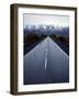 Road Connecting El Calafate with Los Glaciares National Park Through a Windshield in Argentina-null-Framed Photographic Print