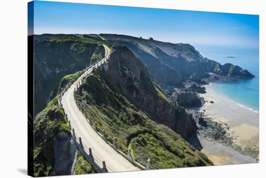 Road Connecting the Narrow Isthmus of Greater and Little Sark, Channel Islands, United Kingdom-Michael Runkel-Stretched Canvas