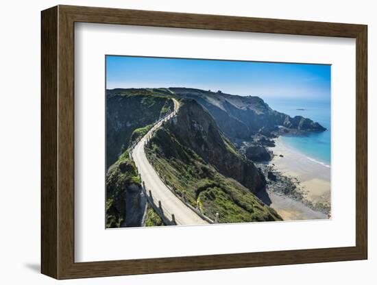 Road Connecting the Narrow Isthmus of Greater and Little Sark, Channel Islands, United Kingdom-Michael Runkel-Framed Photographic Print