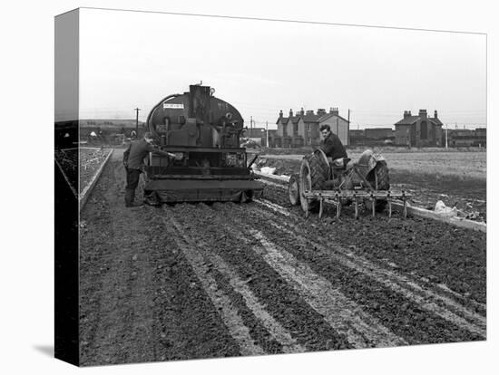 Road Construction Work, Doncaster, South Yorkshire, November 1955-Michael Walters-Stretched Canvas