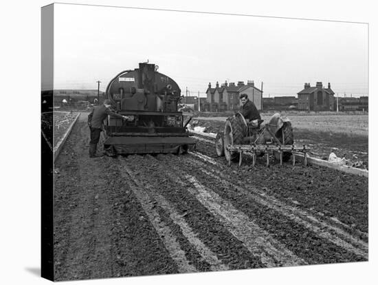 Road Construction Work, Doncaster, South Yorkshire, November 1955-Michael Walters-Stretched Canvas