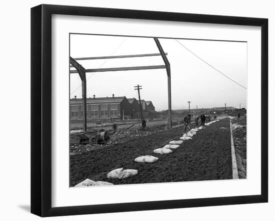 Road Construction Work, Doncaster, South Yorkshire, November 1955-Michael Walters-Framed Photographic Print