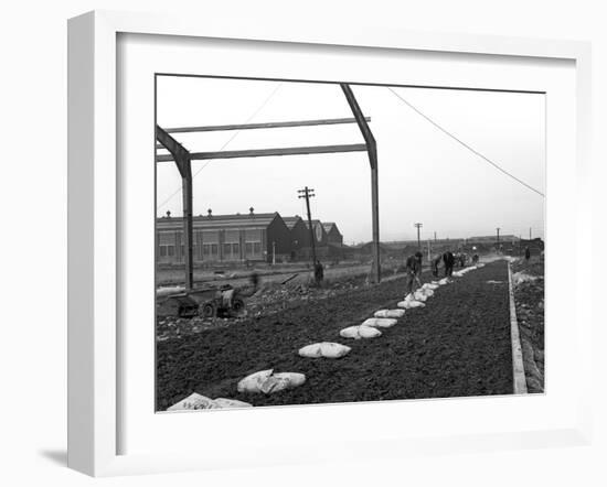 Road Construction Work, Doncaster, South Yorkshire, November 1955-Michael Walters-Framed Photographic Print