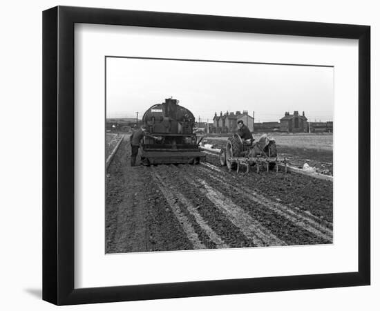Road Construction Work, Doncaster, South Yorkshire, November 1955-Michael Walters-Framed Photographic Print