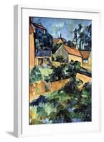 Road Curve in Montgerout-Paul C?zanne-Framed Art Print