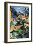 Road Curve in Montgerout-Paul C?zanne-Framed Art Print