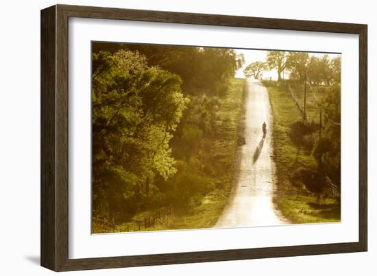 Road Cycling in Texas Hill Country Near Fredericksburg, Texas, Usa-Chuck Haney-Framed Photographic Print