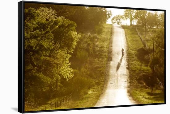 Road Cycling in Texas Hill Country Near Fredericksburg, Texas, Usa-Chuck Haney-Framed Stretched Canvas