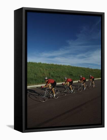 Road Cycling Team in Action-null-Framed Stretched Canvas