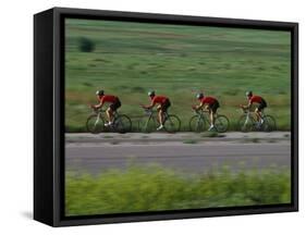 Road Cycling Team in Action-null-Framed Stretched Canvas