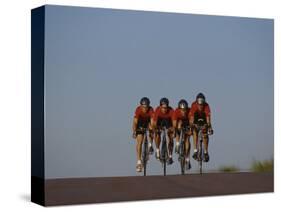 Road Cycling Team in Action-null-Stretched Canvas