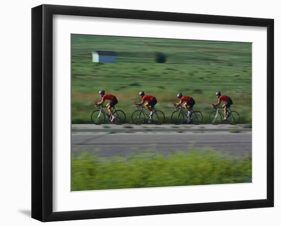 Road Cycling Team in Action-null-Framed Photographic Print