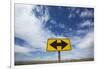 Road End Warning Sign on Country Road, Bruneau, Idaho-Paul Souders-Framed Photographic Print