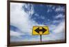 Road End Warning Sign on Country Road, Bruneau, Idaho-Paul Souders-Framed Photographic Print