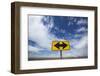 Road End Warning Sign on Country Road, Bruneau, Idaho-Paul Souders-Framed Photographic Print
