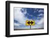 Road End Warning Sign on Country Road, Bruneau, Idaho-Paul Souders-Framed Photographic Print