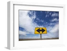 Road End Warning Sign on Country Road, Bruneau, Idaho-Paul Souders-Framed Photographic Print