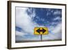 Road End Warning Sign on Country Road, Bruneau, Idaho-Paul Souders-Framed Photographic Print